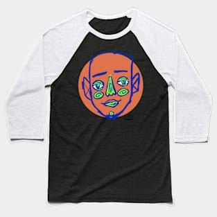 Orange sketchy face Baseball T-Shirt